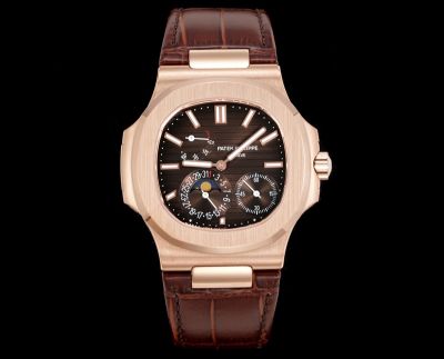 Patek Philippe Nautilus Women Cal.240PS 40mm Brown Leather Strap Brown Dial Watch